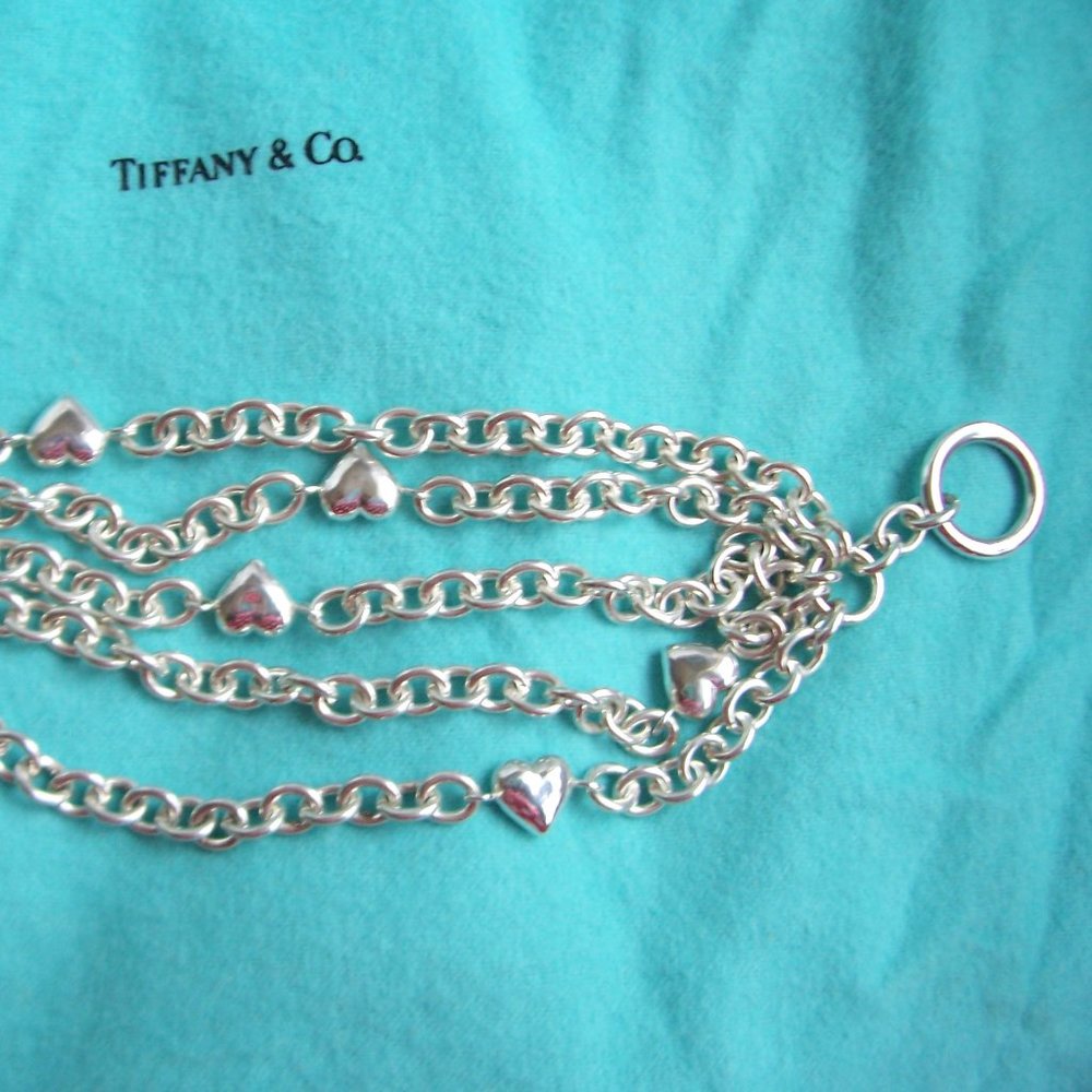 Tiffany & Co. Sterling Silver Multi Chain/Heart Bracelet